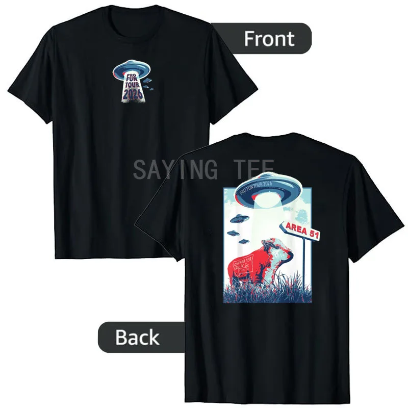 Pro Fun 2026 Tour T-Shirt Y2k UFO Alien Grafik Streetwear Kleidung Humor Lustige Kurzarm-Blusen Neuartige T-Shirts Personalisiertes Oberteil – Detail 8