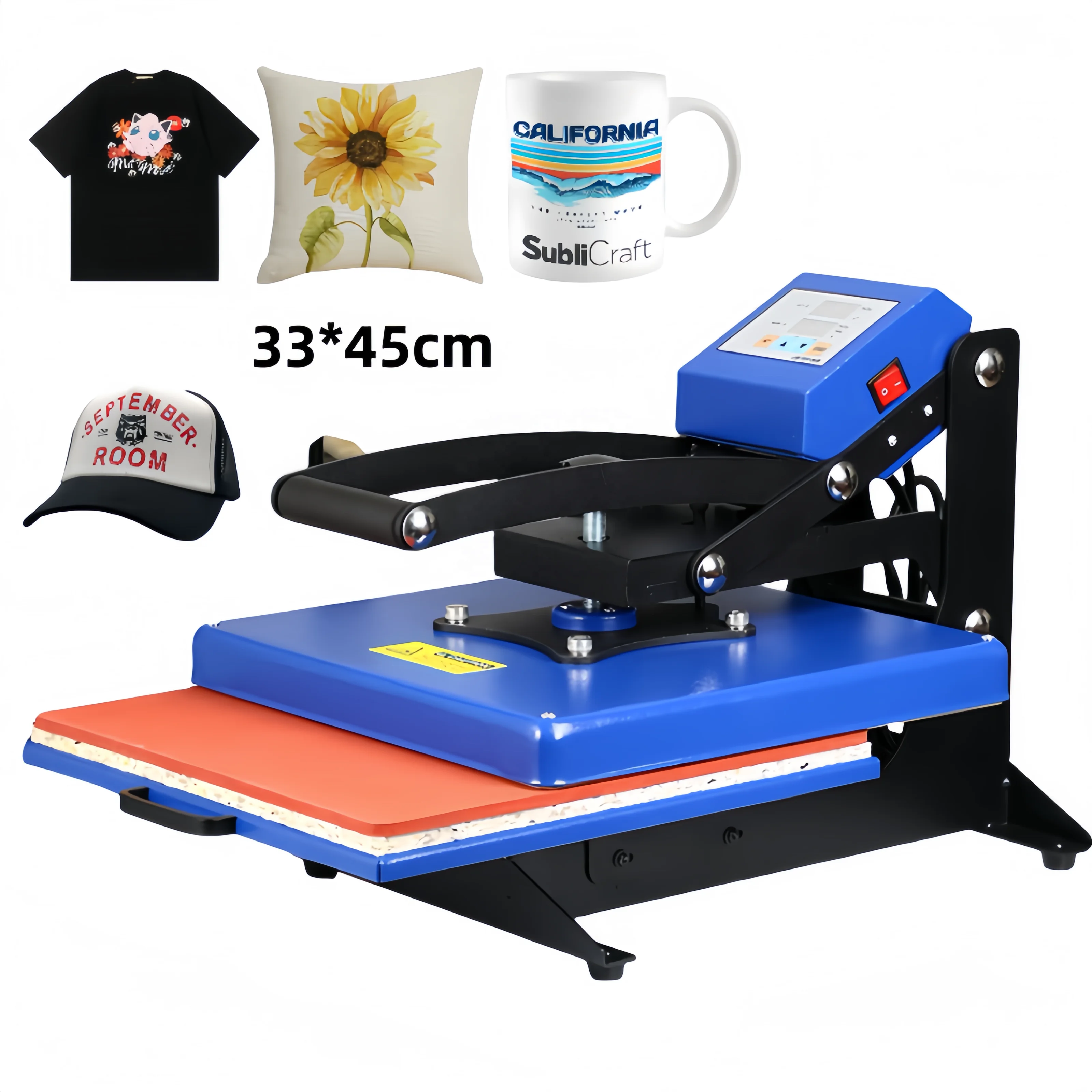 Hot Sale 33*45 Cm Heat Transfer Sublimation Machine High Pressure Printing Machine Printing T-shirt Startup Business