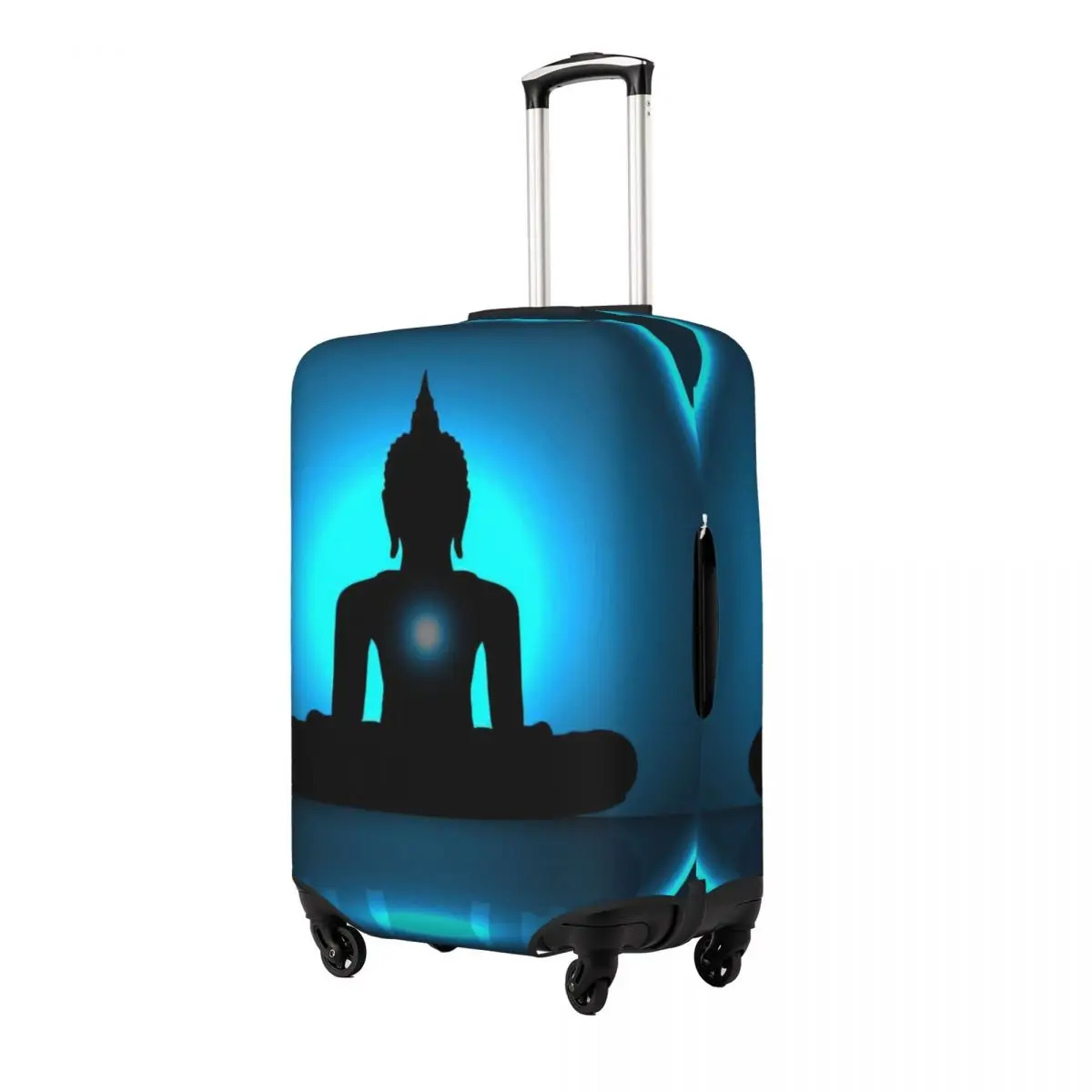 Black Buddha Silhouette Print Luggage Protective Dust Covers Elastic Waterproof 18-32inch Suitcase Cover Travel Accessories