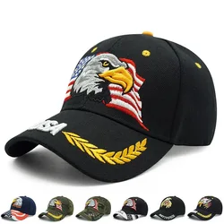 Men's USA Eagle Baseball Cap American Flag Embroidery Snapback Dad Hat Bone Male Summer Casual US Army Tactical Hip Hop Caps