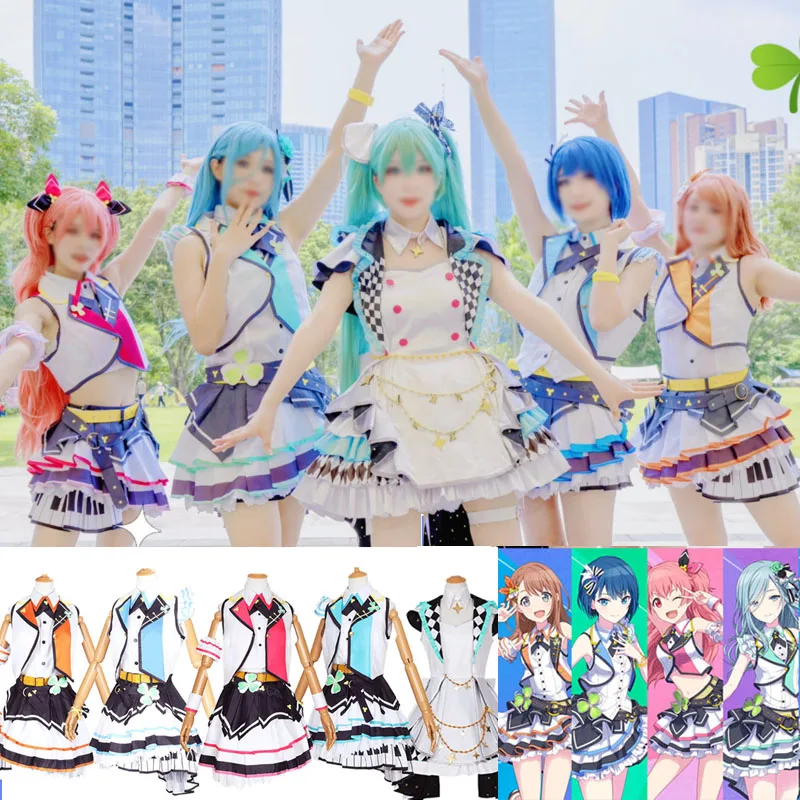 Progetto Sekai Cosplay Palcoscenico colorato PIÙ SALVA Kiritani Haruka Hanasato Minori Momoi Airi Hinomori Shizuku Costume Parrucca Vestito di scarpe