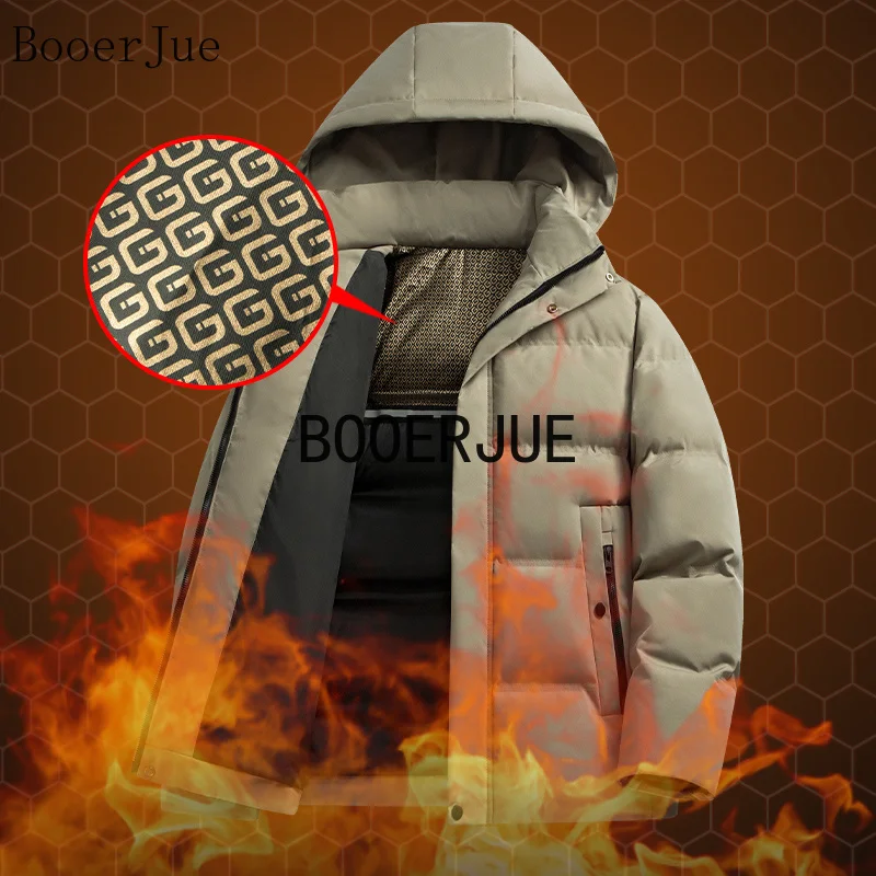 2026 Winter Waterproof Outwear Warm Fleece Hooded Casual Parka Business Male Cotton Jacket Thicken Down Outdoor Windproof Coats
