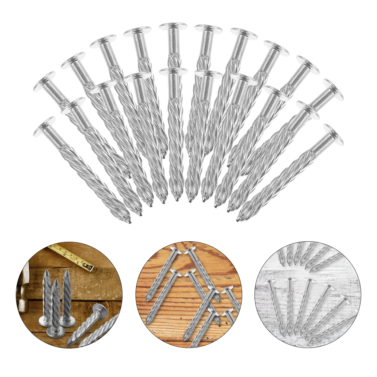 

100pcs M8x70 Threaded Nails Spiral Screw Fasteners for Carpet Stairs Stainless Steel Flooring Accessories Carpet Tacks