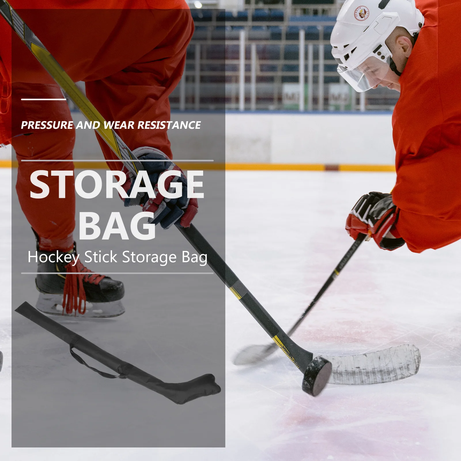حقيبة عصا الهوكي مقاومة للاهتراء من قماش أكسفورد مع سحاب ناعم محمول وحقيبة تخزين عصا الهوكي للاستخدام في الهواء الطلق