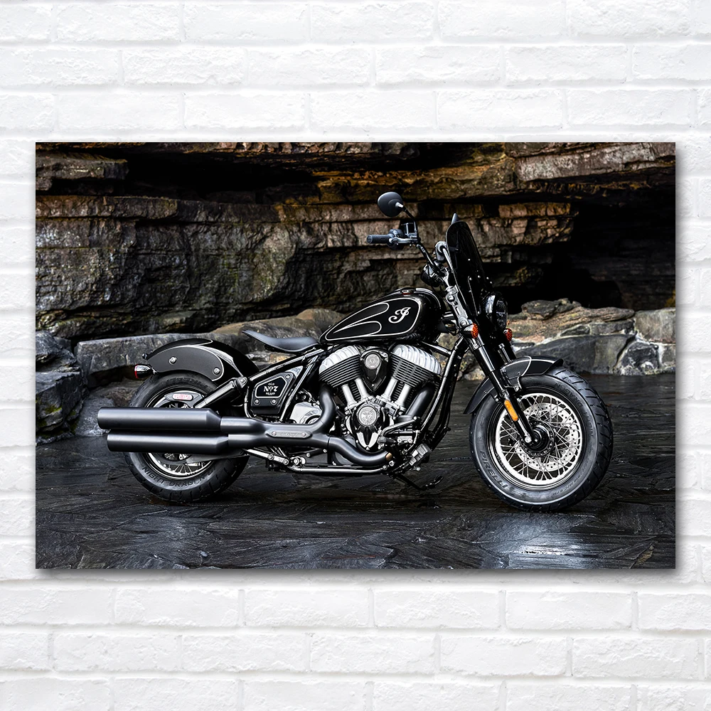 Chief Bobber Cruiser Motorcycle Canvas Painting Wall Art Poster For Living Room Corridor Home Decoration