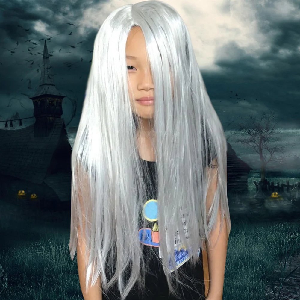 

Long Creepy Straight Hair for Halloween Costume Party Cosplay Sadako Ghost Style Horror Accessory