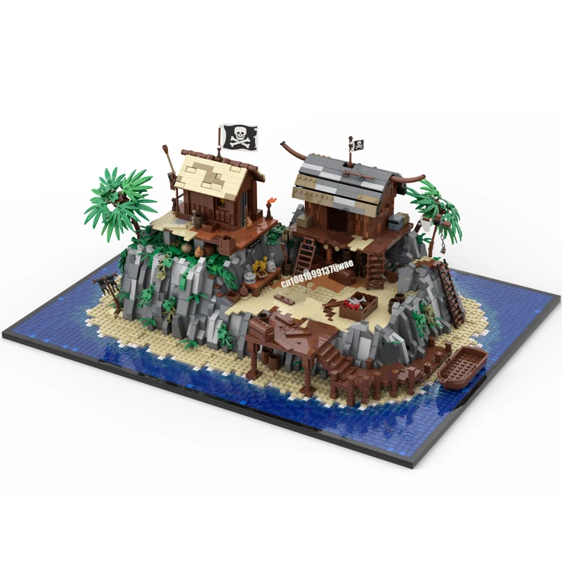 ใหม่ 5851PCS ยุคกลาง Pirate Series MOC Pirate Hideout รุ่น DIY ไอเดียสร้างสรรค์ของเล่นเด็กวันเกิดของขวัญบล็อกอาคาร