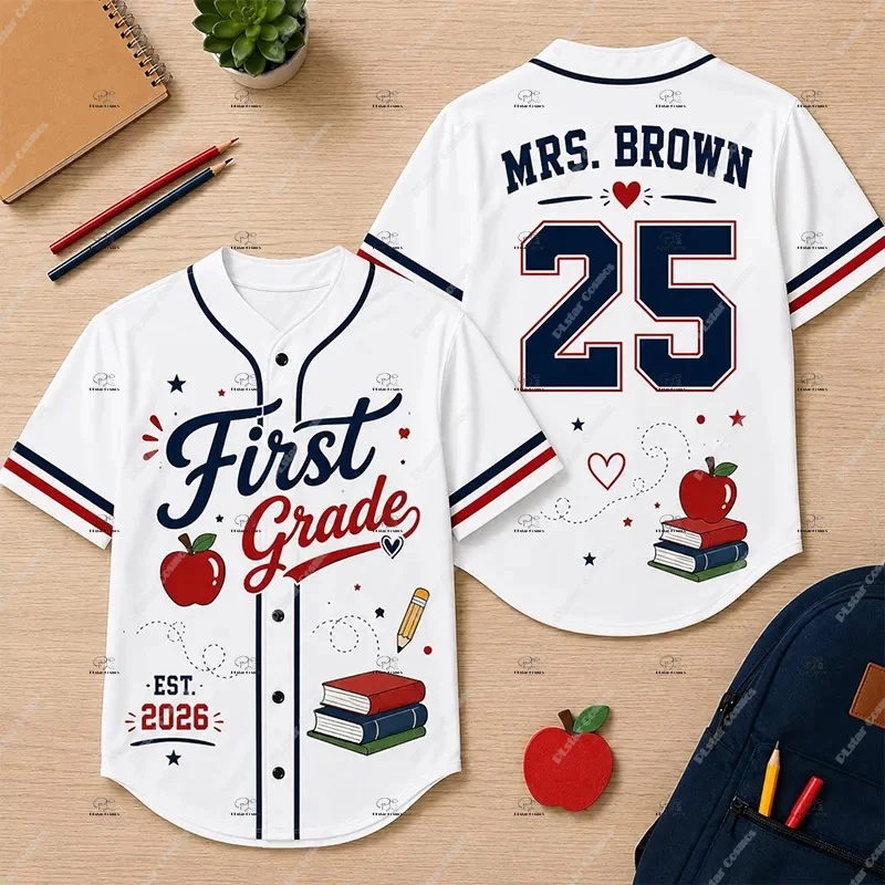 Custom Name Graduation Season Family Outfits Gradient Graffiti Vintage 3DPrint Breathable Baseball Jersey Shirts Short Sleeves 3