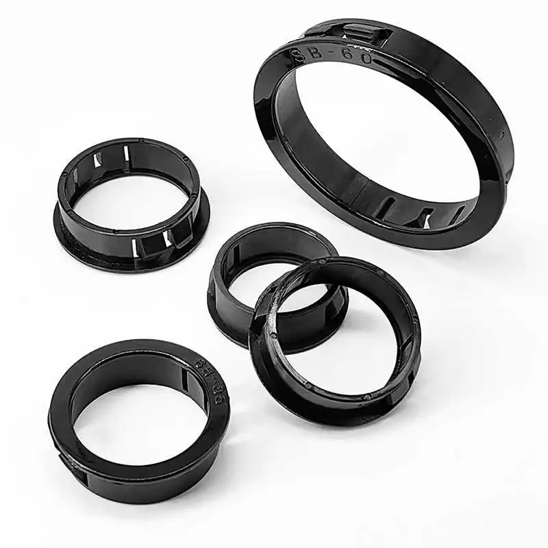 SK8-SK60 Round Black Nylon Snap-on Wire Grommet Computer Desk Wire Hole Cover Wire Inlet Outlet Seal Ring Hole Plug  Protector