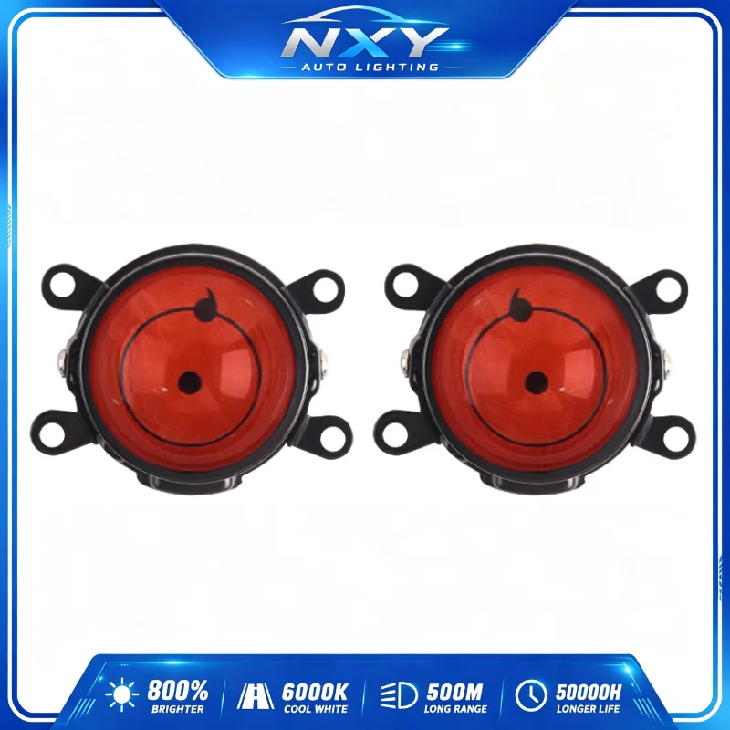 NXY NX61 2.5 Inch 12V Fog Light Demon Eye 8 Mode LED Decorative Lamp Car Headlight Retrofit Upgrade RGB Strobe Plug and Play Kit
