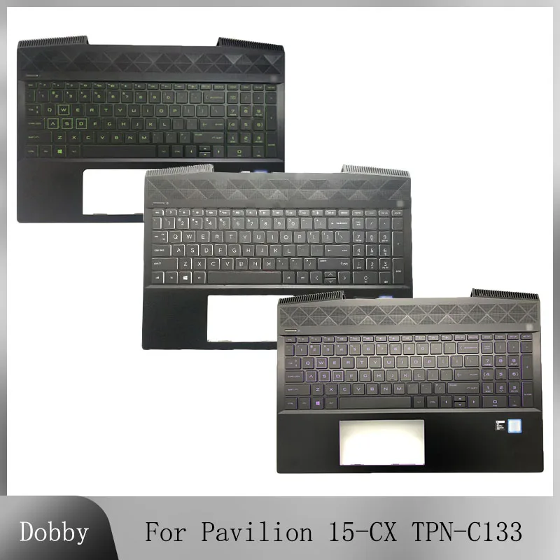 

Новая модель телефона для ноутбука HP Pavilion 15-CX 15-CX003, игровая клавиатура для ноутбука, подставка для рук, верхняя крышка, фиолетовая, серебристая, зеленая подсветка, США