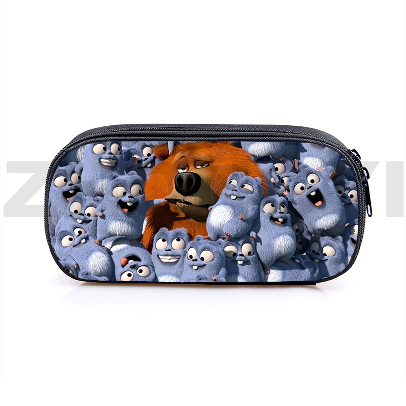 Large Anime Grizzy and The Lemmings Pencil Case 3D Big Portable Makeup Box Fashion Kids Canvas School Supplies Gift Boys Pen Bag