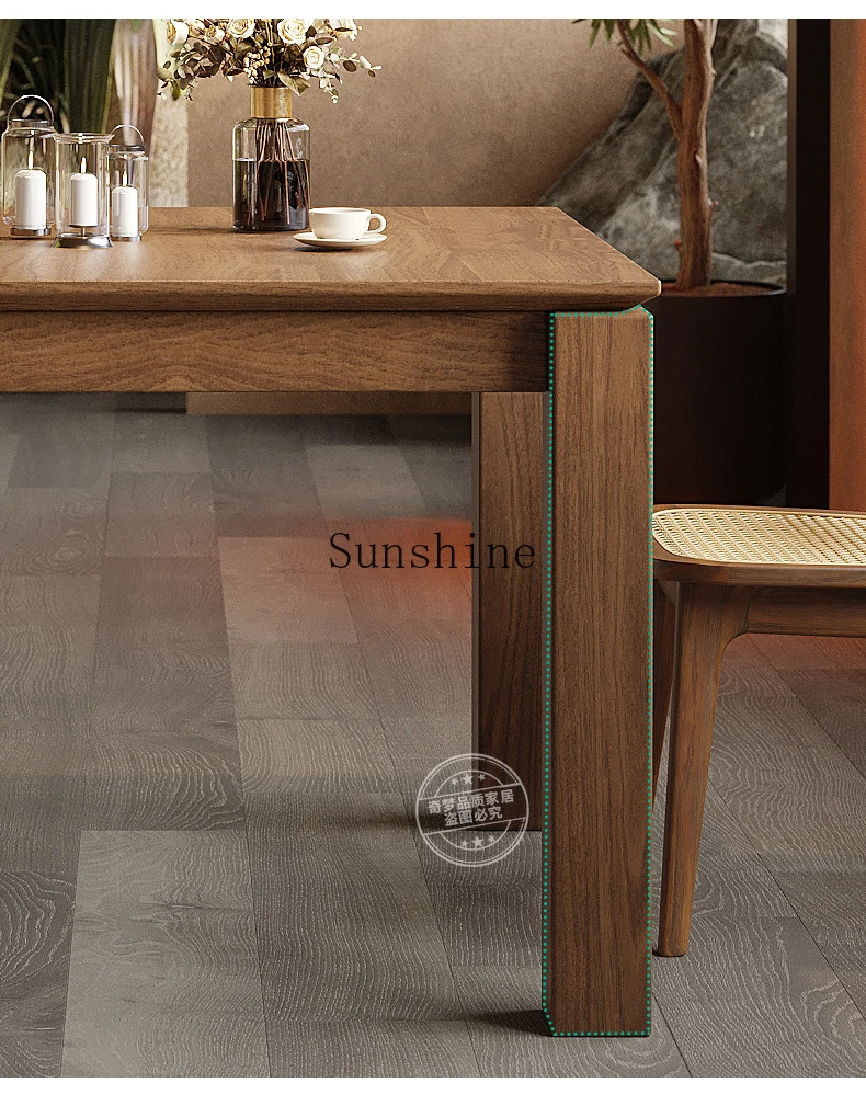All solid wood small square table small apartment simple dining room table and chairs