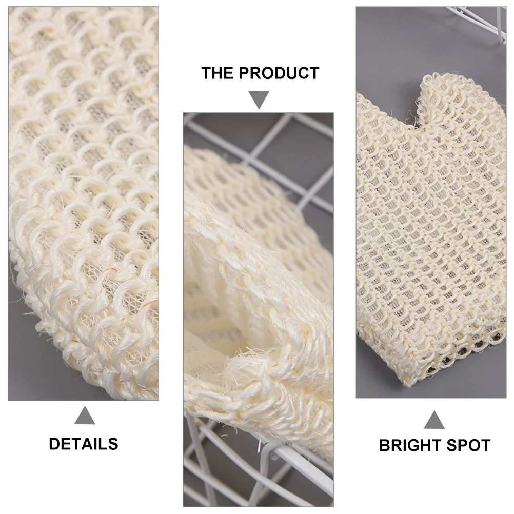 

2Pcs Exfoliating Bath Gloves Natural Sisal Scrub Mitt for Body Face Neck Back Cleaning Shower Towel Back Scrubber