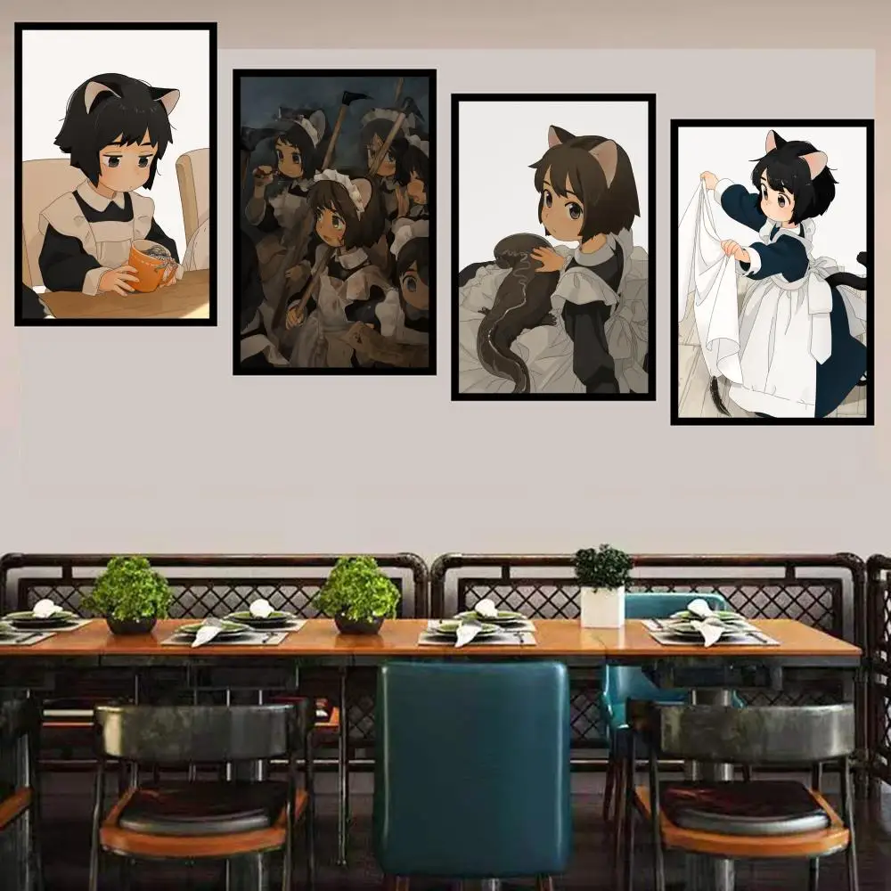 

Cat maid Poster Classic Anime Poster Fancy Wall Sticker for Living Room Bar Decoration Decor Art Wall Stickers