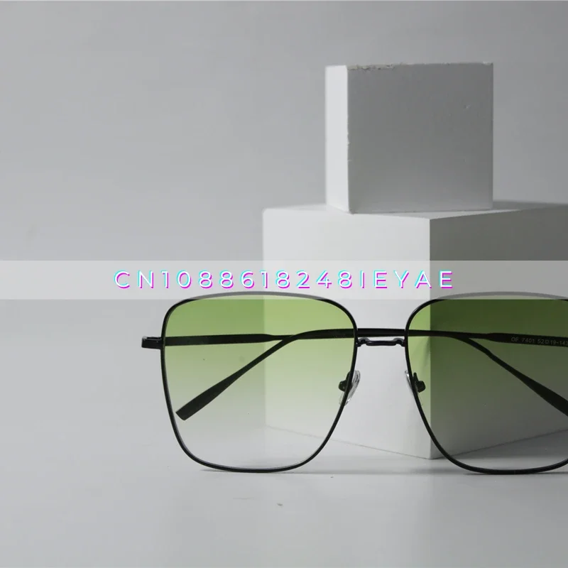 Square Face Small Gradual Change Color Sunglasses UV Protection Metal Frame Couple Tide Myopia Sunglasses