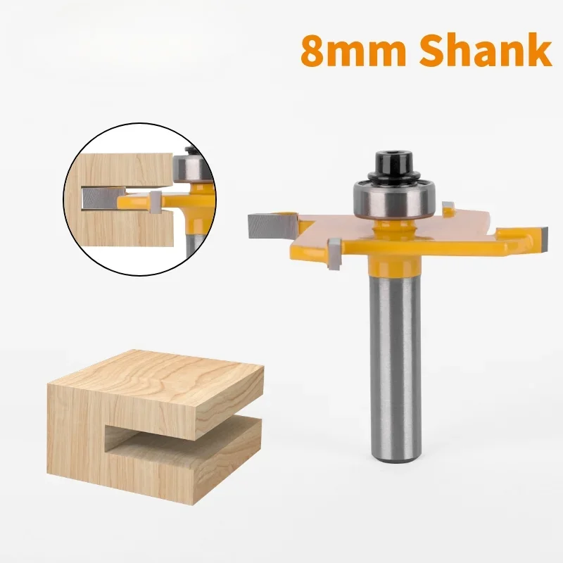 

8MM Shank Z4 "T" Type Slotting Bit Router Bit Woodworking Milling Cutter For Wood Bit Face Mill Carbide Cutter End Mill