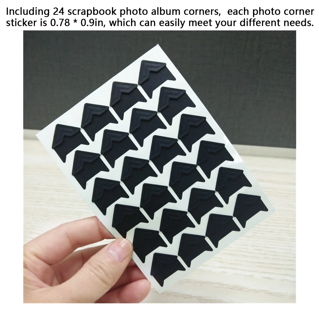 24pcs Mounting Corner Stickers Self-Adhesive Photo Sticker Protect Decor Picture Album Frame Decoration Pure White