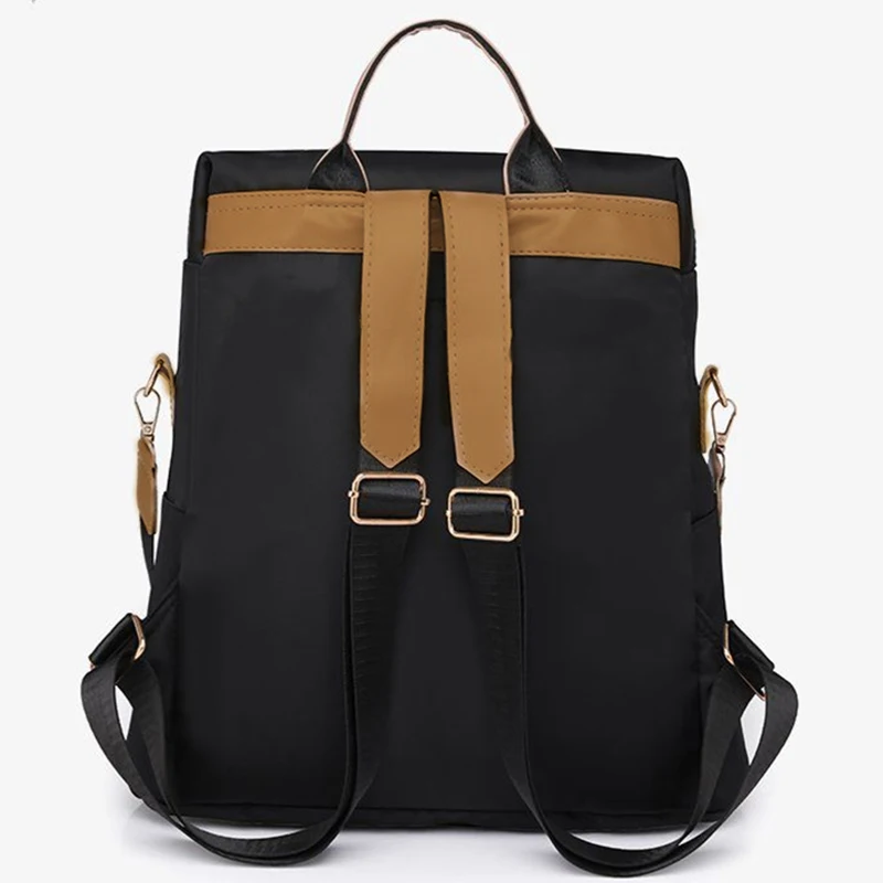 Durable Multi-compartment Travel Backpack, Soft Fabric Anti-theft Bag with Metal Zip Hardware for Female Daily Use