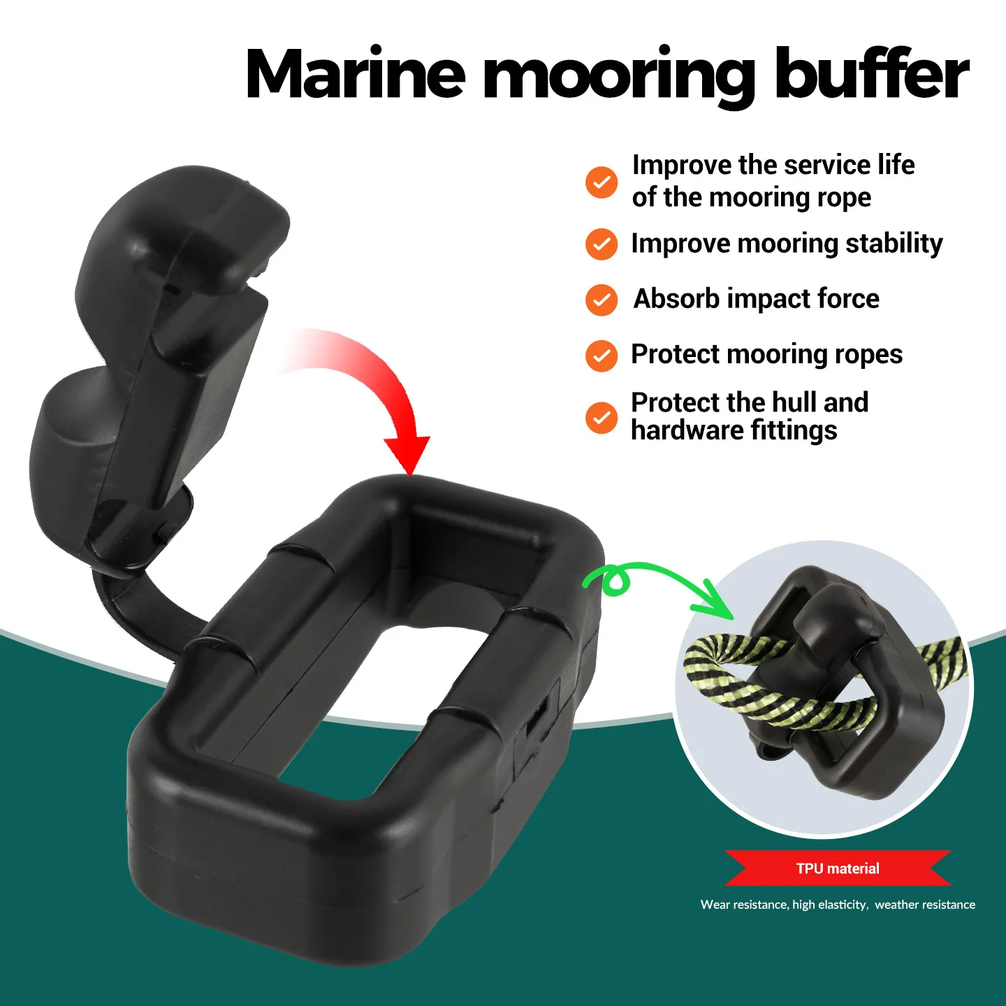 Ship Mooring Buffer Yacht Marina Shock Absorber TPU Elastic Cable Mooring Marine docking buffer