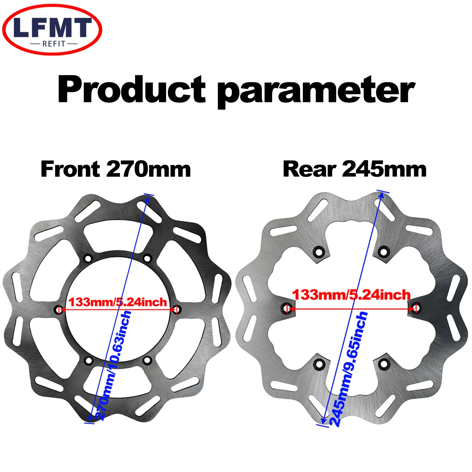 Motorcycle 245MM 270MM Front Rear Brake Disc Rotor For Yamaha YZ250F YZ450F 250FX 450FX 125X 250X WR250F WR450F Universal Parts