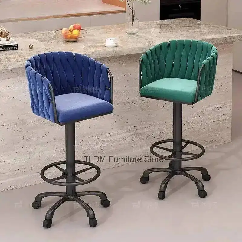 Wheeled Rotated Backrest NordicNordic Lifted Light Be Luxury And Bar With Chairs Can Household High ChairsFurniture