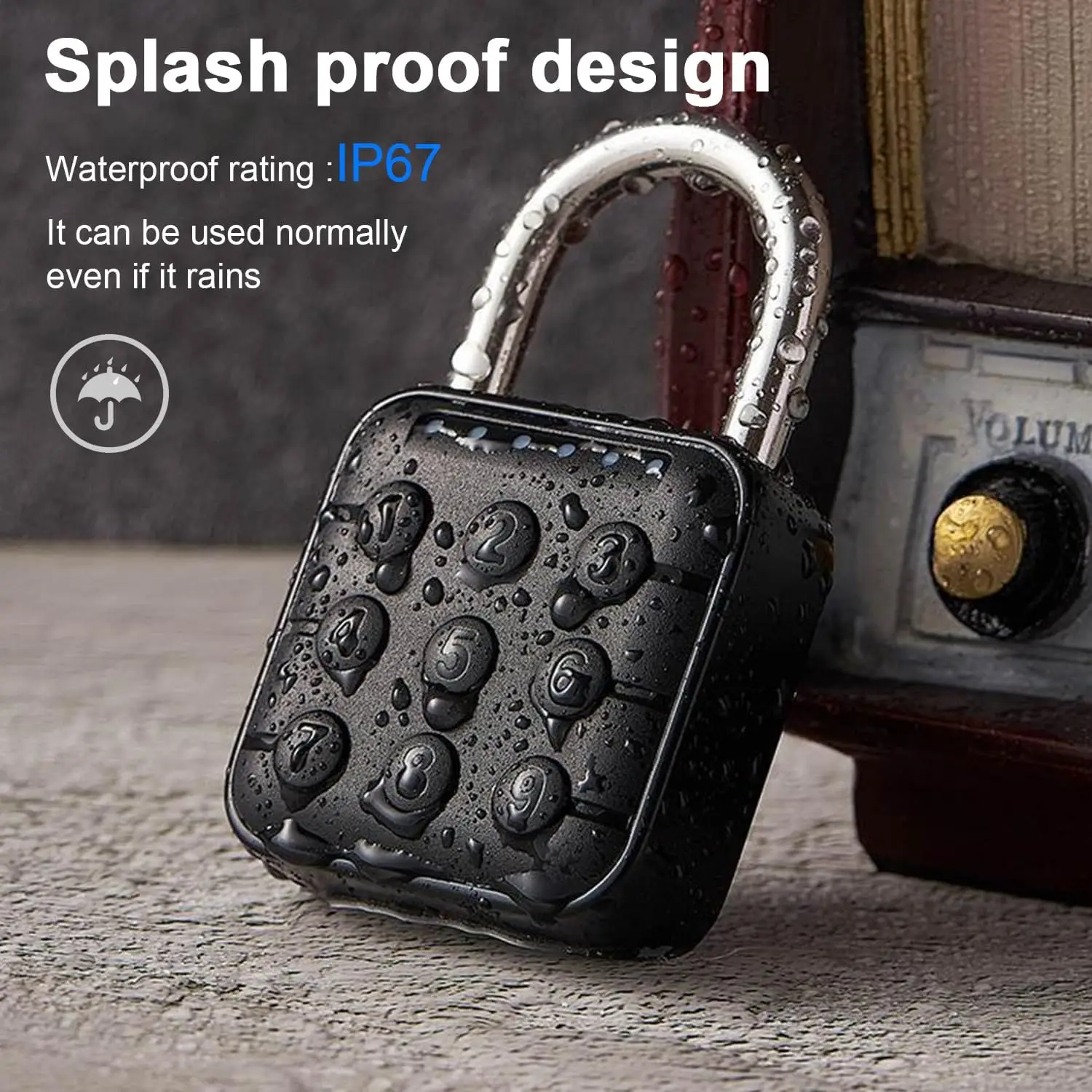 Combination Lock 9 Digit Push Button Padlock 6 Digit Locking Mechanism Lock Aluminum Digital Padlock for Drawer Doors Suitcases