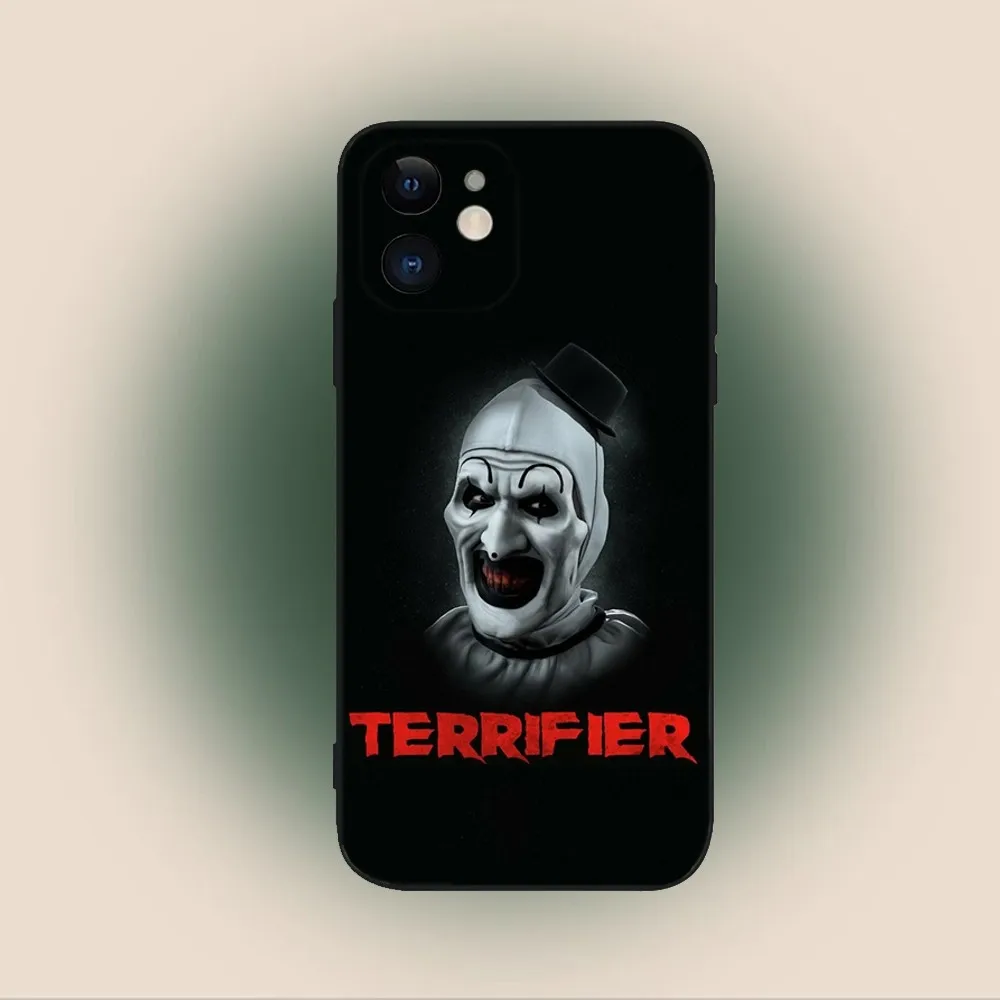 Horror Movie Terrifier Phone Case For iPhone 15,14,13,12,11,Plus,Pro Max,XS,X,XR,SE,Mini,8,7 Soft Silicone Black Cover