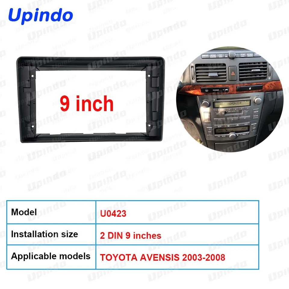 

2 Din 9-inch Android Radio CarPlay Frame for TOYOTA Avensis 2003-2008 DVD GPS MP5 Fit Panel Car Stereo Dashboard Mount Kit