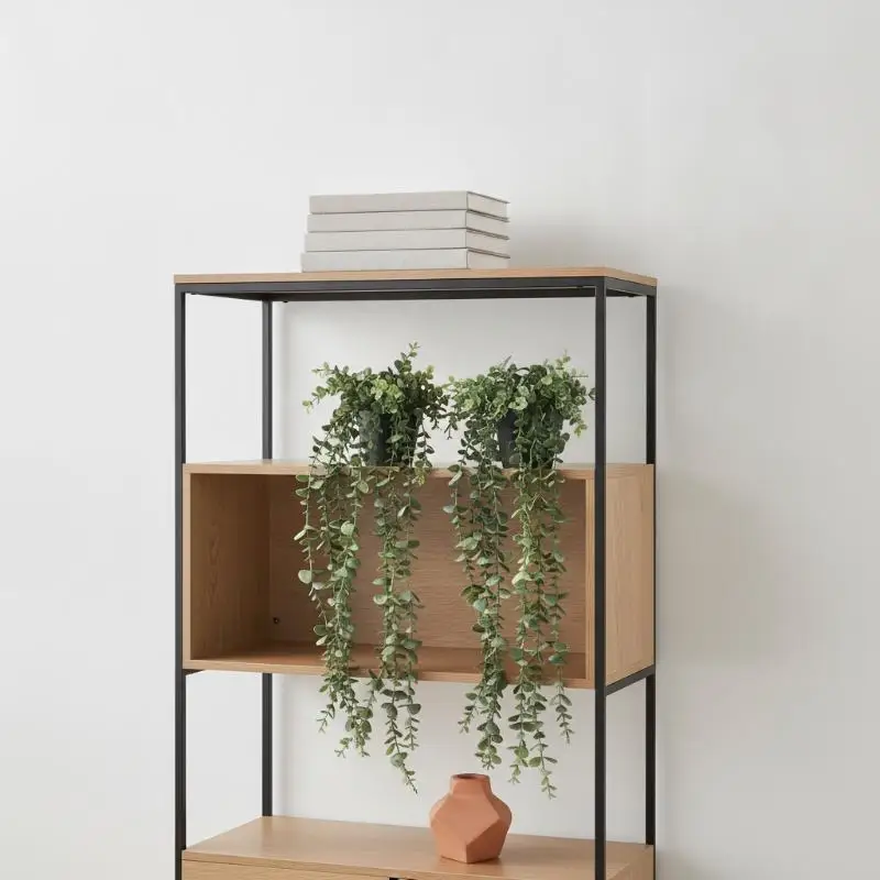 Artificial hanging plant with realistic green foliage; suitable for indoor and outdoor home décor, as well as balcony decoratio