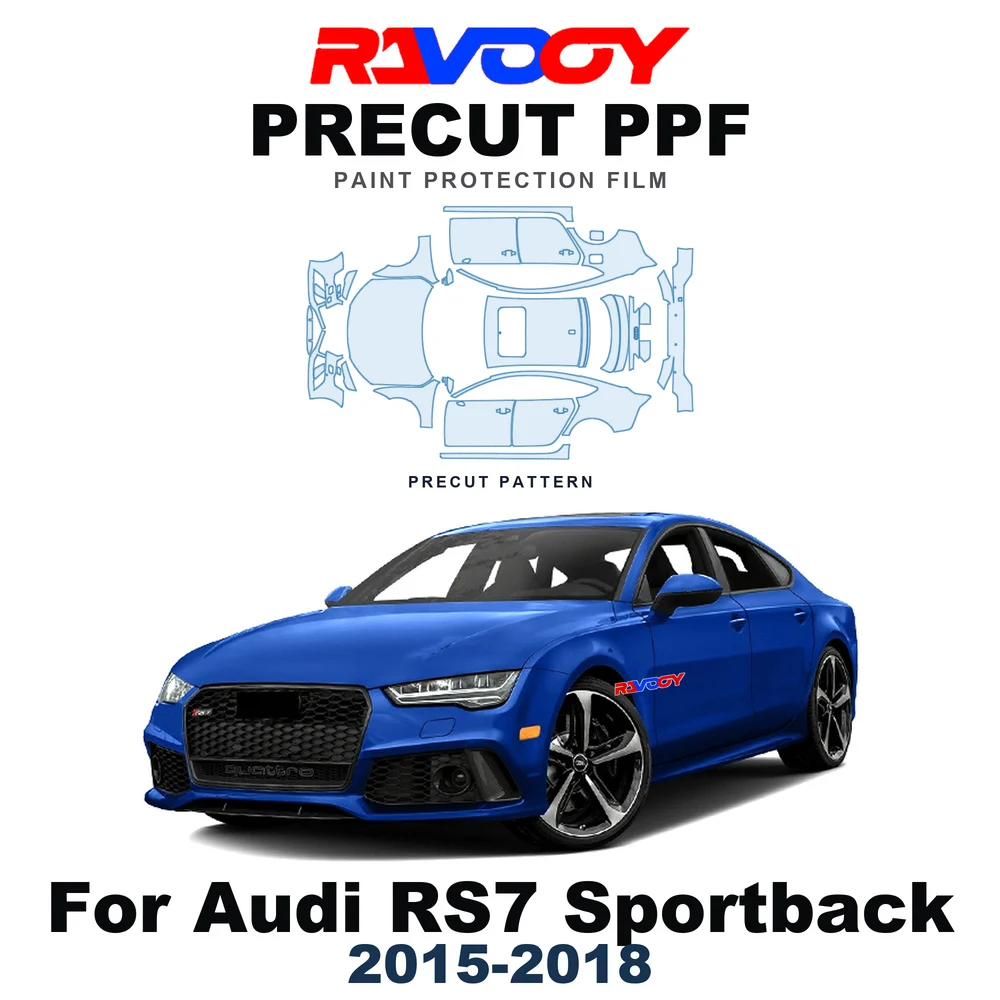 Precut PPF For Audi RS7 Sportback 2015-2018 8.5mil TPU Paint Protection Film Hood Bonnet Bumper Headlight Self-Healing Clear Kit