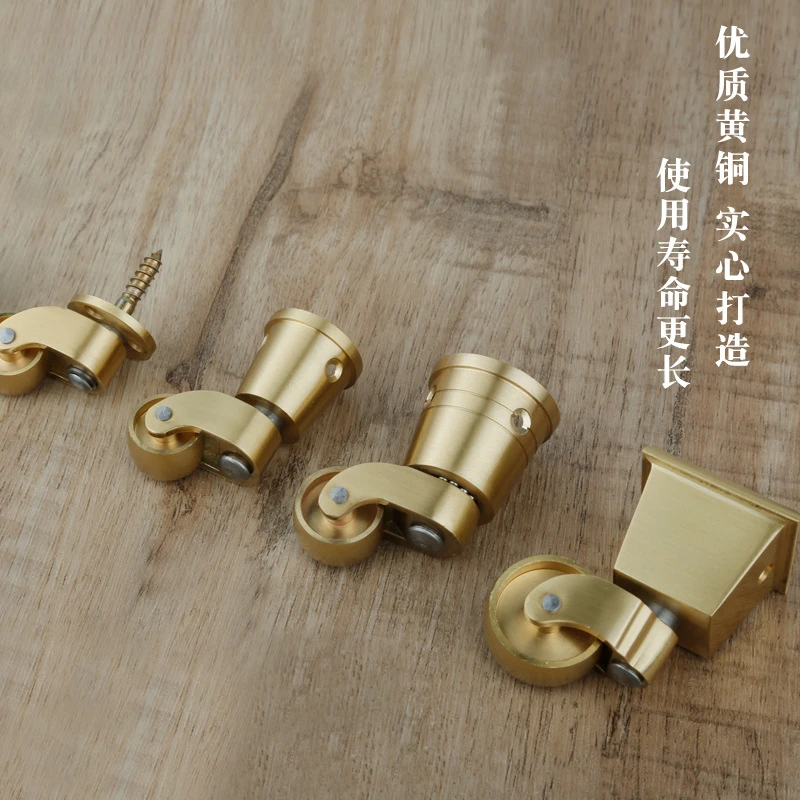 4PCS brass heavy duty silent hardware wheels casters furniture pianos sofas coffee tables small carts dining table