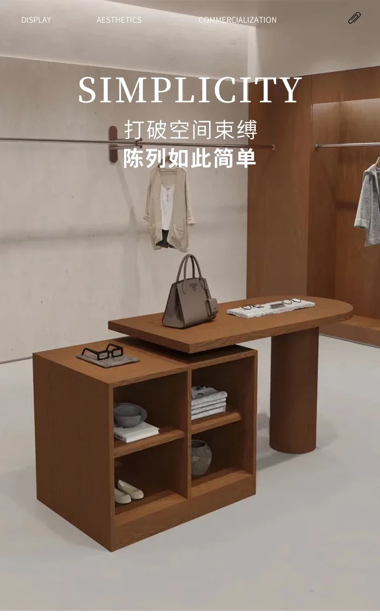 Clothing Store Island Table Display Stand Showcase Simple Cash Register Counter Small Island for Women's Clothing Store