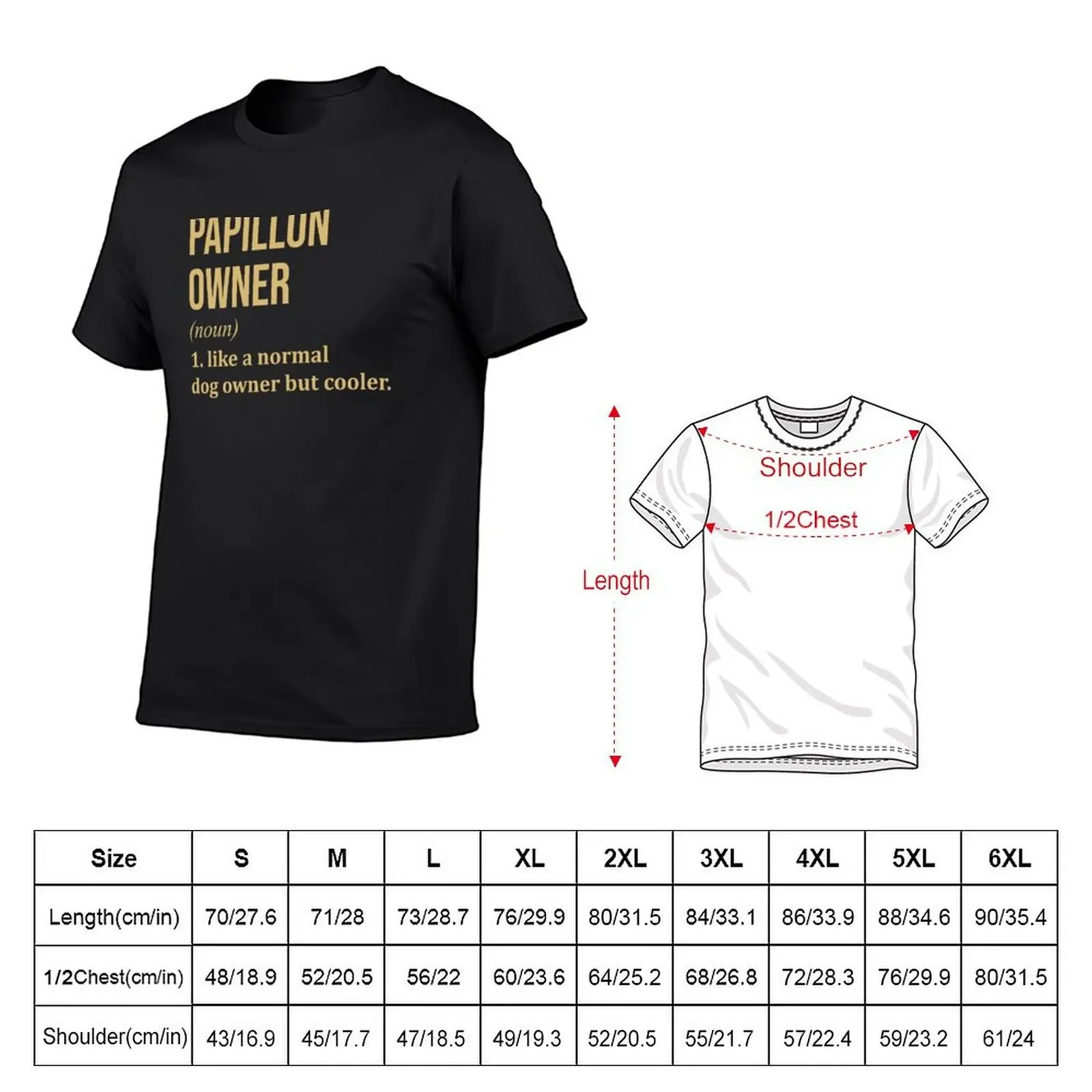 Papillon Dog Owner Definition in Gold T-Shirt shirts graphic tees shirts graphic tee kawaii clothes designer t shirt men