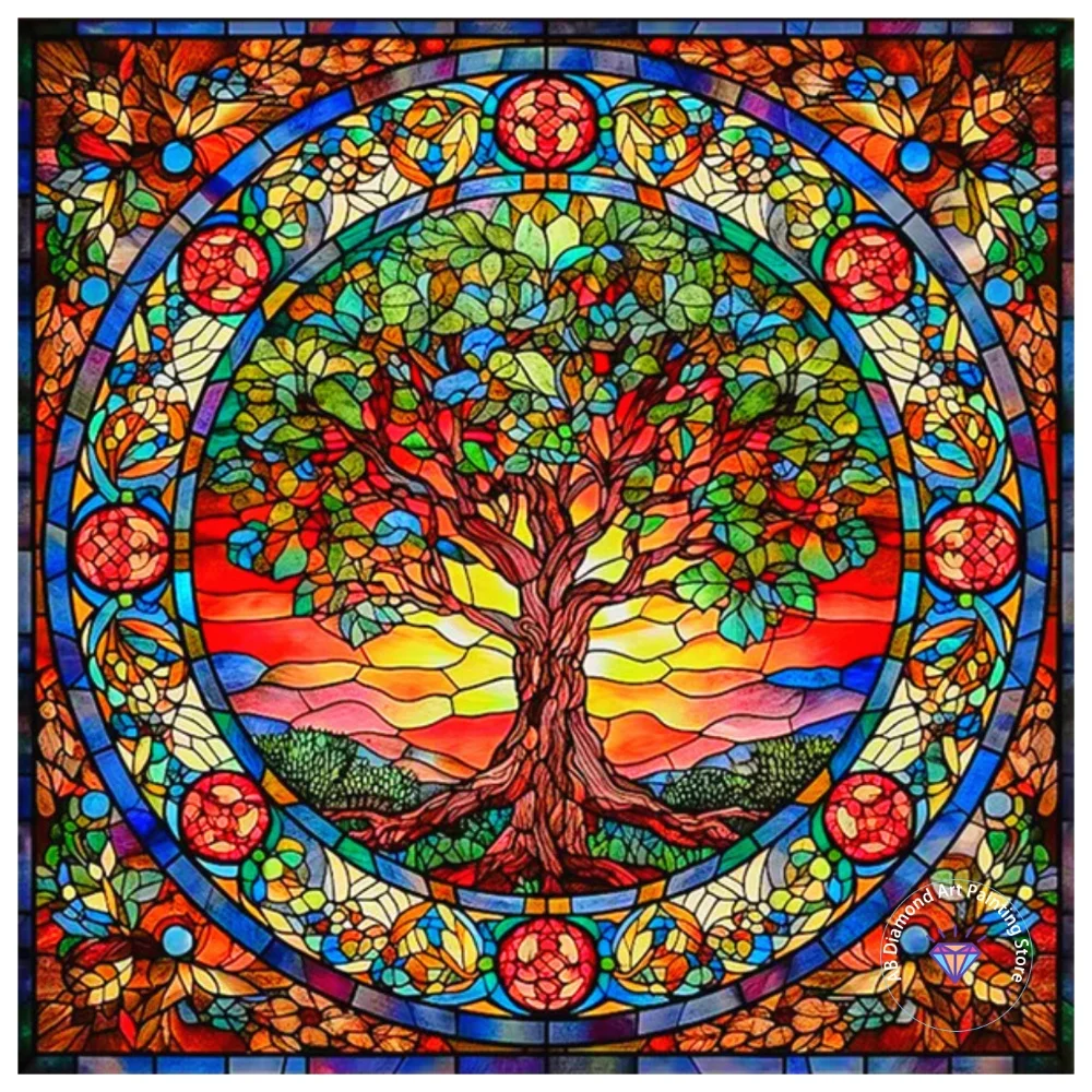 

Tree Landscape AB Diamond Painting Kit Square Round Diamond 5D DIY Mosaic Handmade Art Adult Exquisite Gift Crafts Home Decor