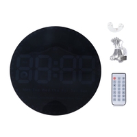 Digital Large Wall Clock With Remote, 10Inch Colorful LED Clock Large Display With Time Date Temp Week