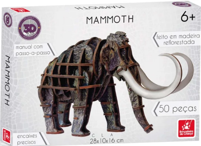 PLANET ADVENTURE MAMMOTH 3D C/ 50 PÇ MADEIRA