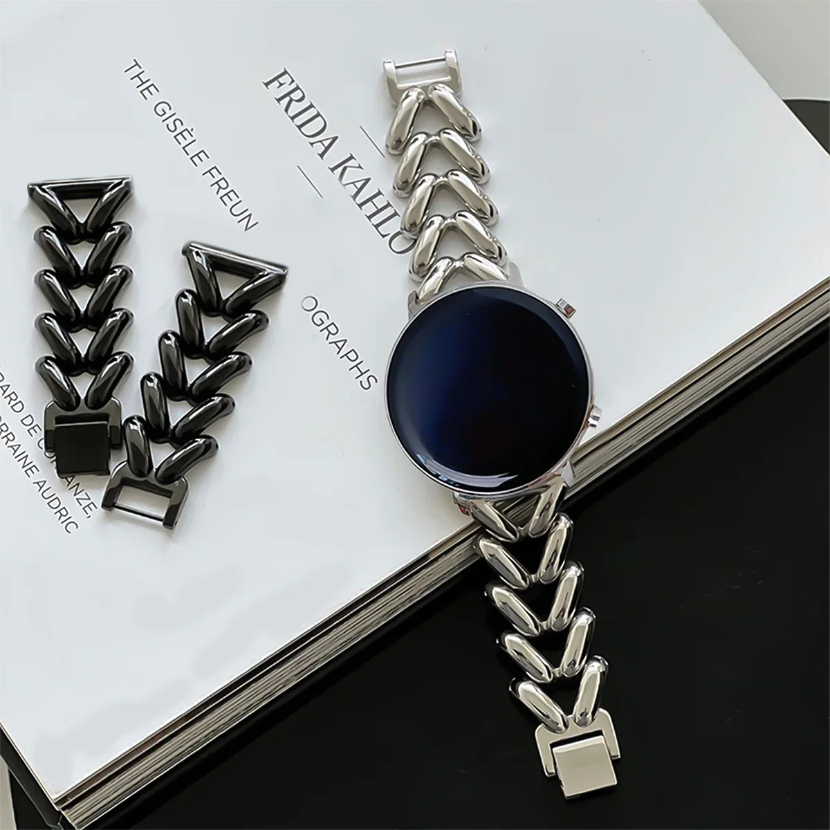 حزام معدني فاخر على شكل قلب الحب لساعة سامسونج جالاكسي 7 6 5 4 40 44 مللي متر 6 كلاسيكي نشط 2 سوار نسائي لحزام هواوي GT2/3 #1