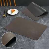 Square Double-Layer Cowhide PU Leather Placemat Texture Waterproof Heat-Resistant Table Mats Home Hotel Dining - Image 5