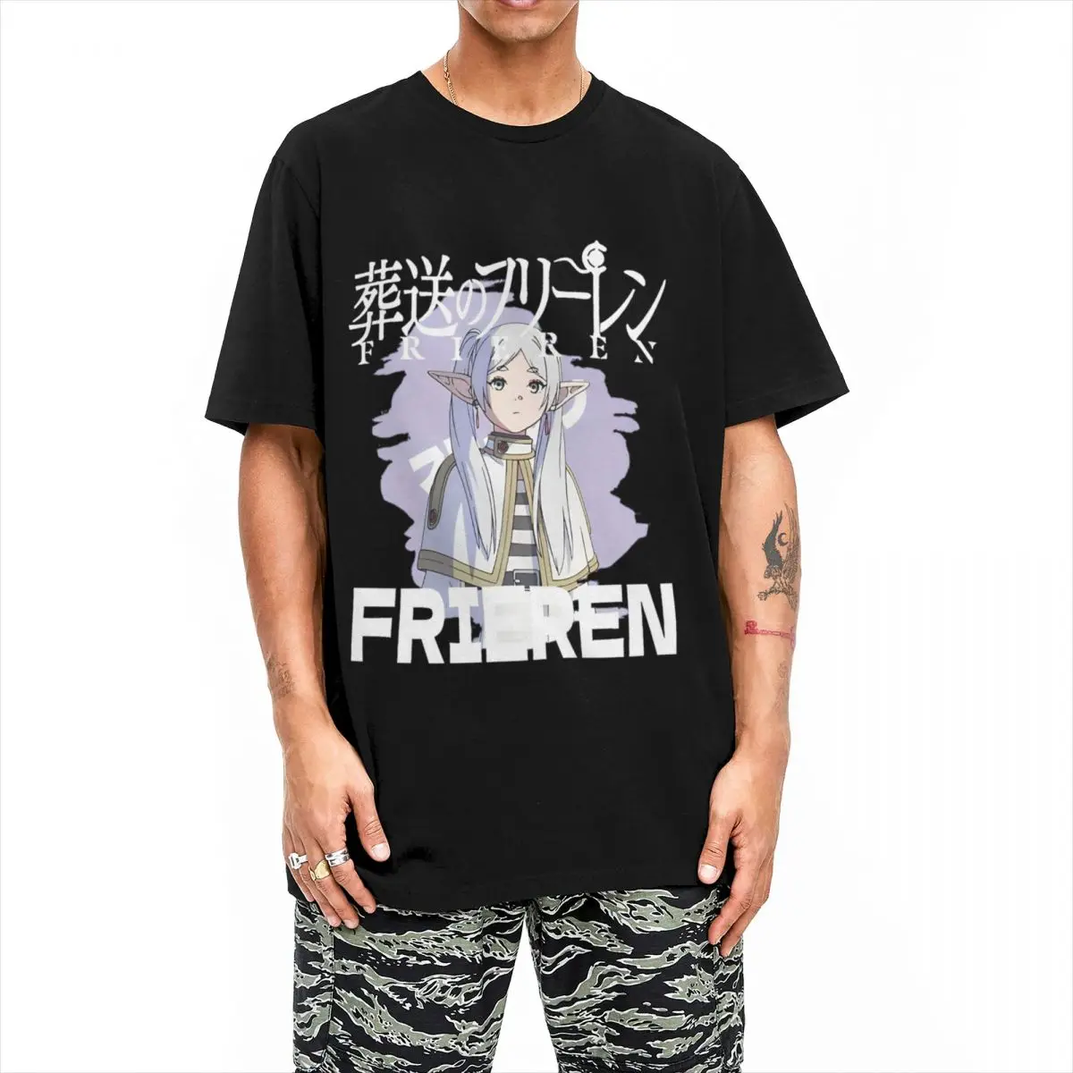 Frieren Beyond Journey End T-Shirt Summer Sousou no Y2K T-Shirts Pure Cotton Trend Tee Shirt For Men's Short Sleeve Casual Tees