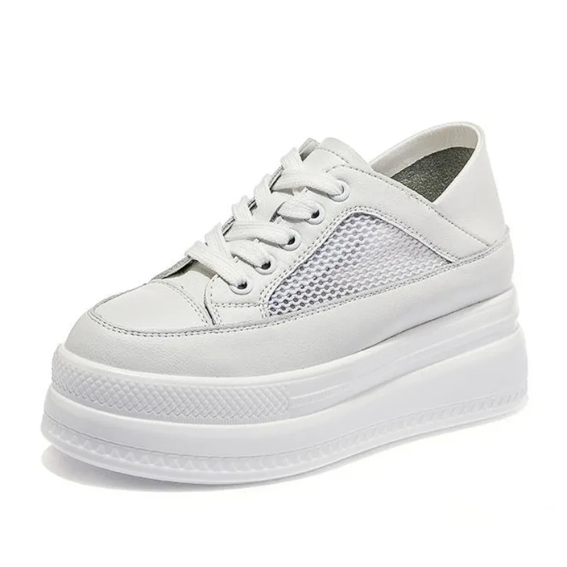 

8 см воздушная сетка из микрофибры, массивные кроссовки для скейтбординга, женская повседневная летняя обувь на платформе, женская мода на танкетке