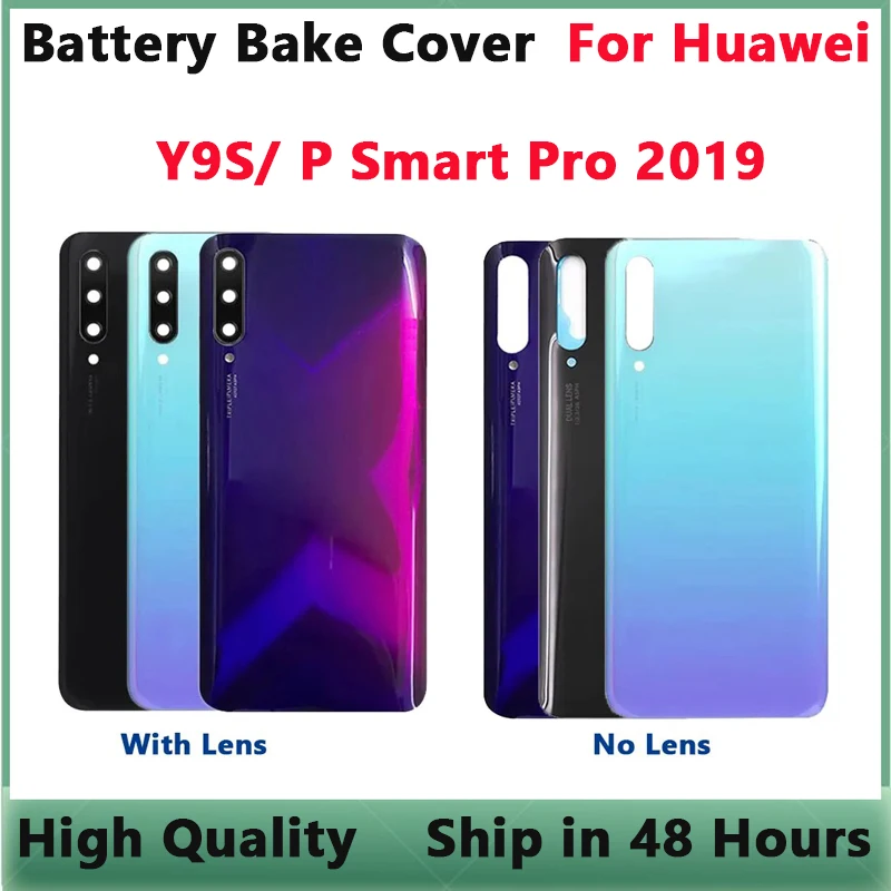 Voor Huawei Y9S Batterij Cover Terug Glazen Paneel Achter Behuizing Deur Case Vervanging Voor Huawei P Smart Pro 2019 STK-L21 LX3 L22