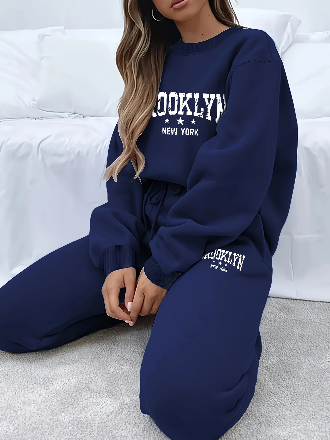 Autumn Winter Women\'s Sweater Pants Set  Women Hoodie set Street Hip Hop Clothing Casual Female  Clothing Plush sweatshirt