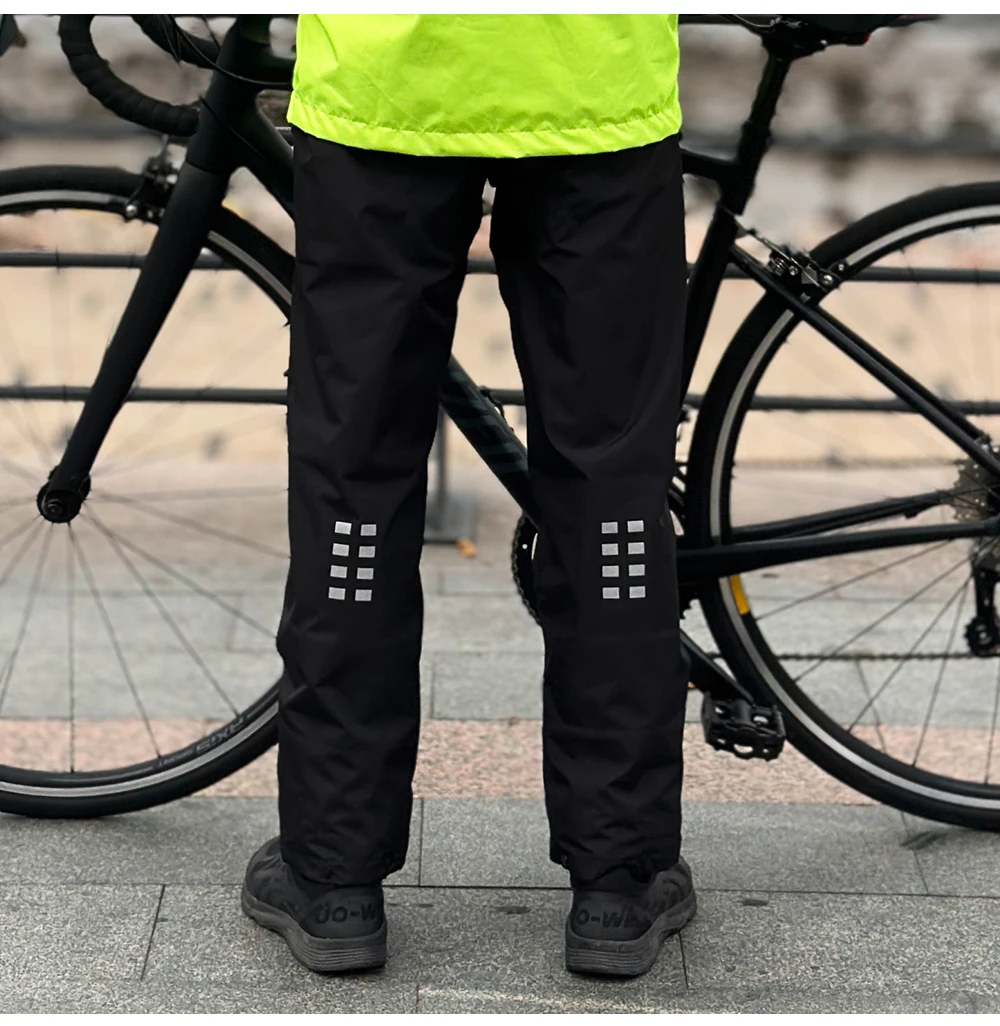 WOSAWE Cycling Rain Pants Reflective Rain Pants Waterproof MTB Cycling Outdoor Sports Multi-use Hiking Camping Rain Trouser