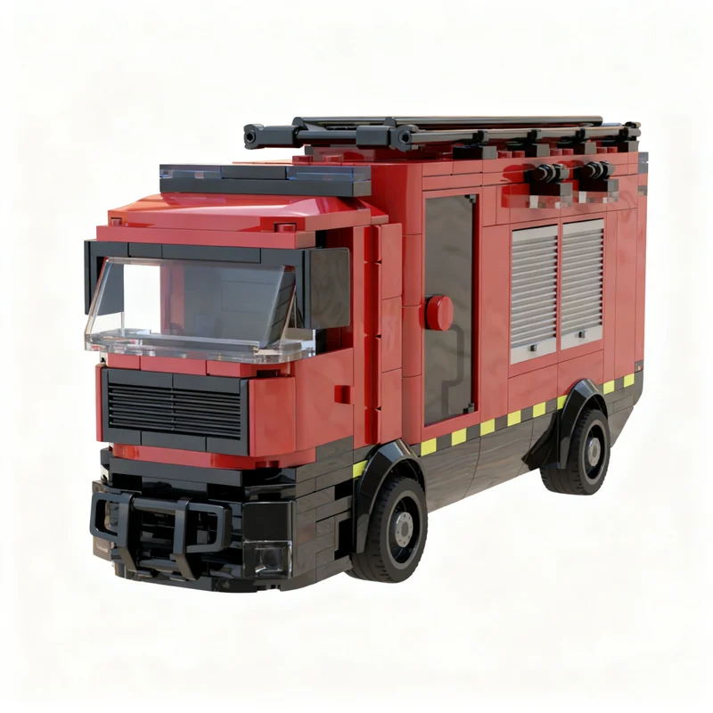 491pcs MOC City Airport Airport Fire Department Utility Support Fire Truck Model Building Blocks Construction Toy Christmas Gift