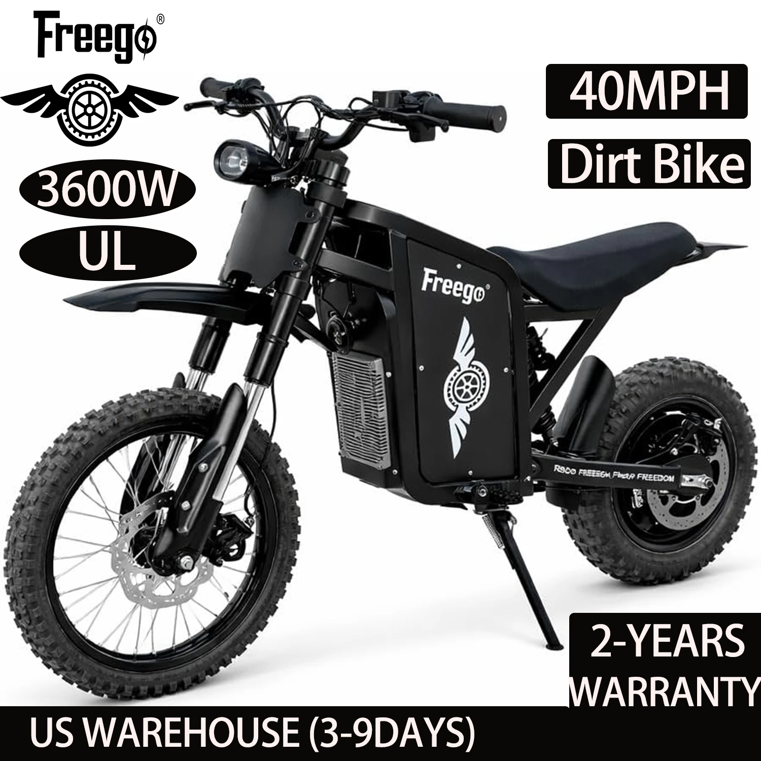 

Электромотоцикл Freego Mini для подростков и взрослых, двигатель 3600 Вт, скорость 64 км/ч, двойные гидравлические дисковые тормоза, внедорожный, UL