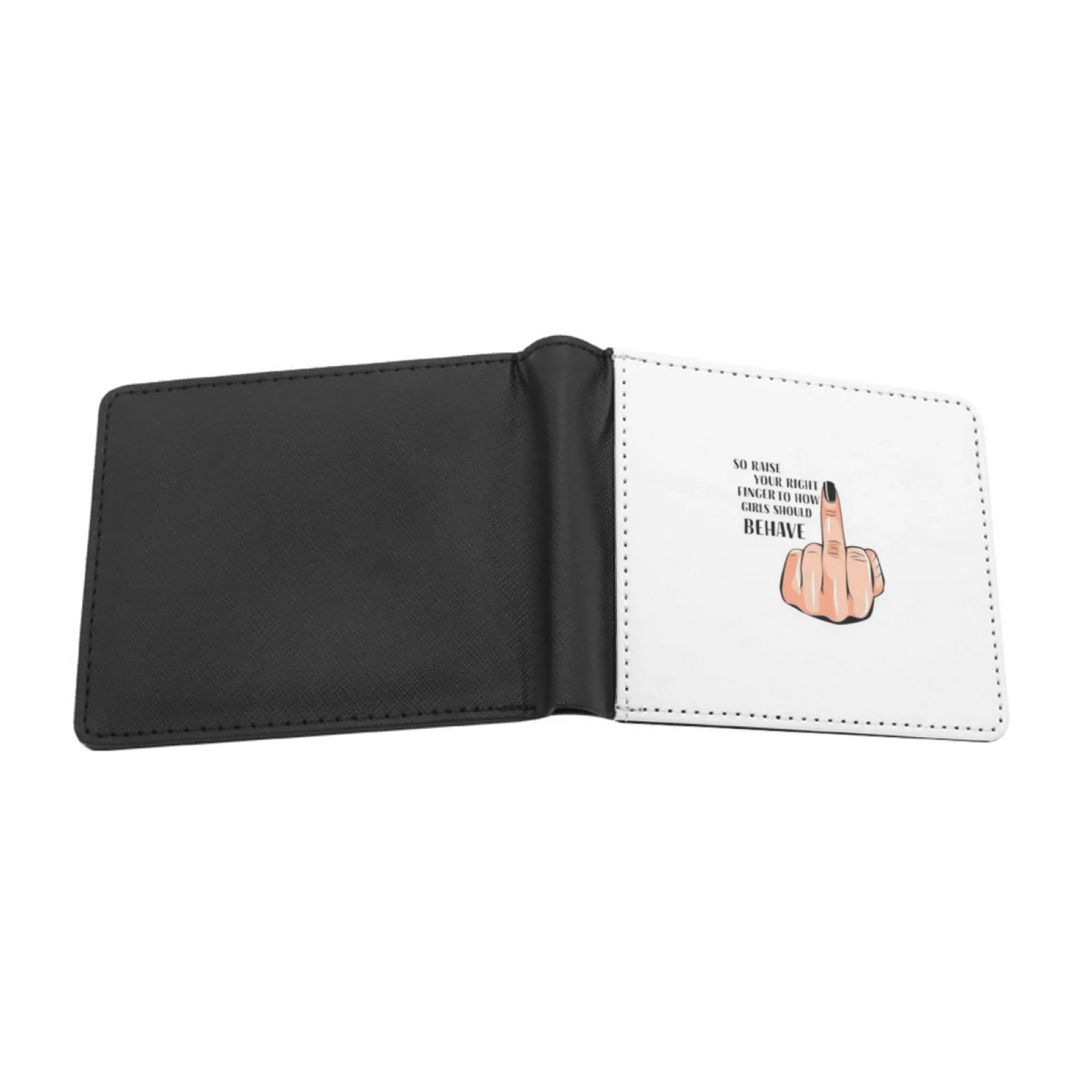 Mean Girls Right Finger Short Men's Wallets Credit Card Holder Retro Wallet Male Pu Leather Wallet Mean Girls Broadway Feminism