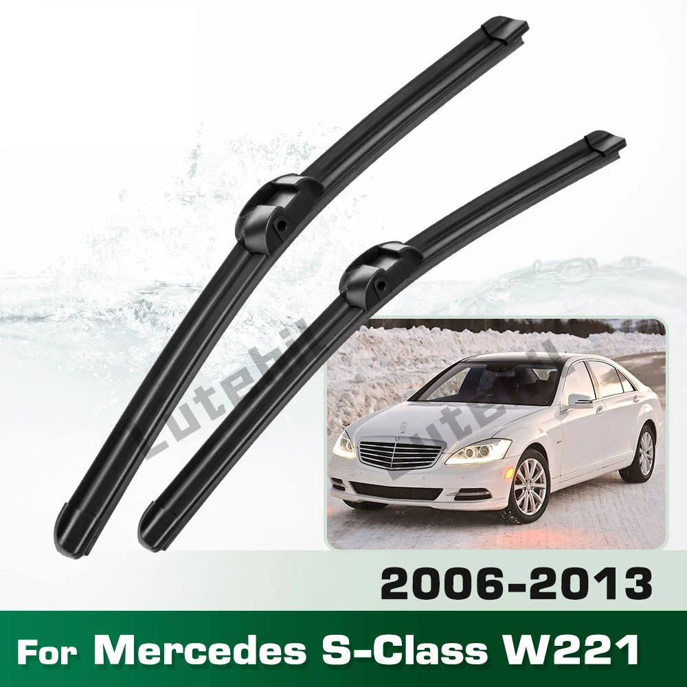 Scheibenwischer LHD Frontwischerblätter für Mercedes Benz S-Klasse W221 2006–2013 Windschutzscheibe Windschutzscheibe saubere Fensterbürste 27"+27"