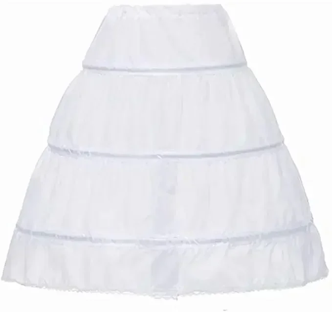 Innovative Design Girls' 3 Hoops Petticoat Skirt Flower Girl Crinoline Underskirt