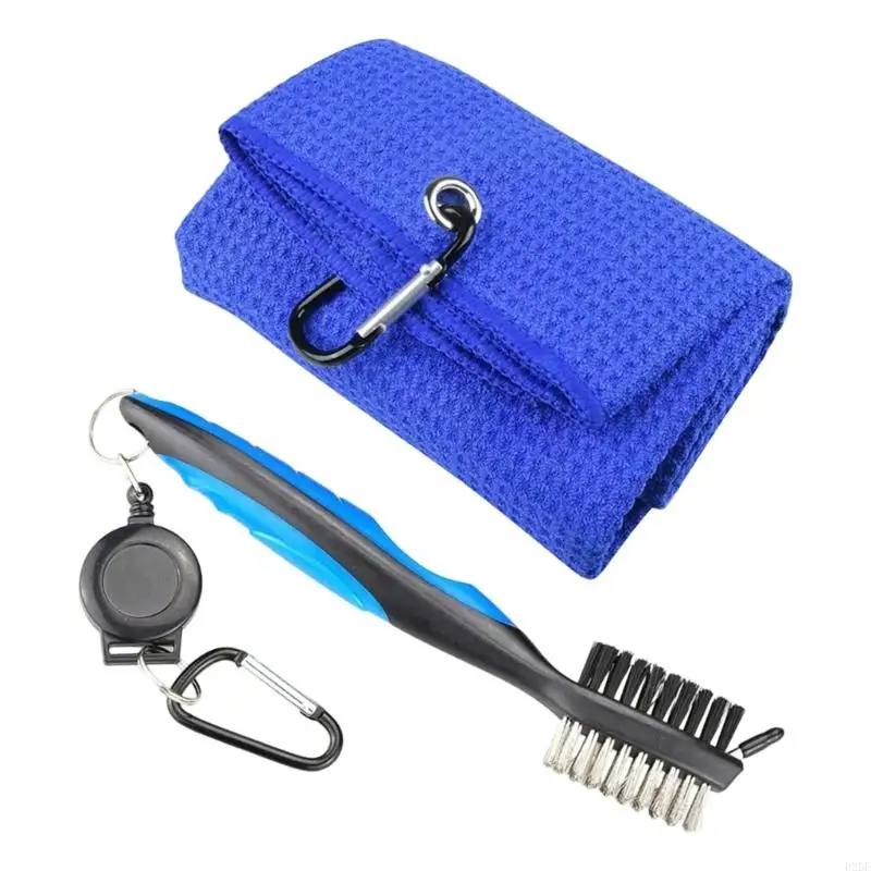  Professional Golf Towel And Double Sided Cleaning Tool Set Golf Club Scrubber